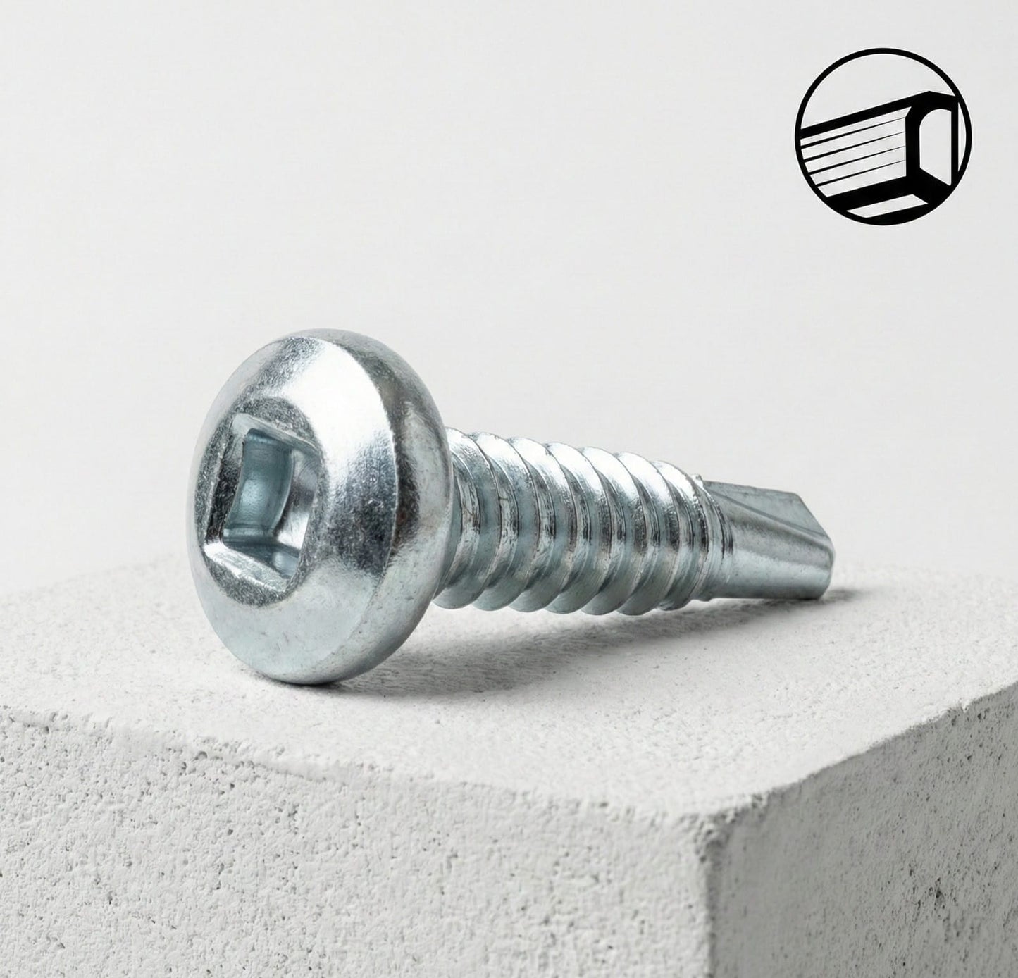 Vis autoforeuse 4,2x16mm en acier galvanisé à tête arrondie + embout vissage carré x1000