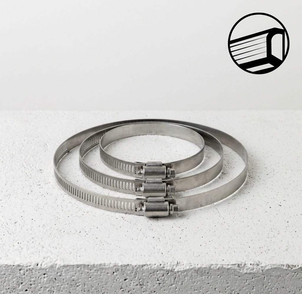 Collier de serrage plat en acier galvanisé 60mm-170mm