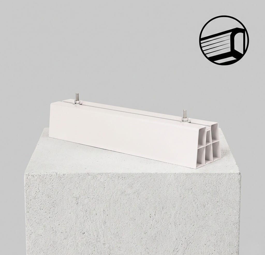 Base Au Sol Bi-Extrudé L450xH80 Blanc
