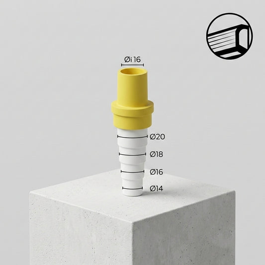 Connecteur Adaptateur Flexi 16mm - Jaune