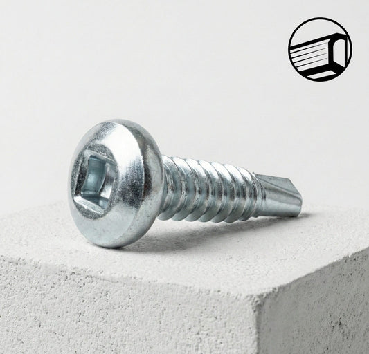 Vis autoforeuse 4,2x16mm en acier galvanisé à tête arrondie + embout vissage carré x1000